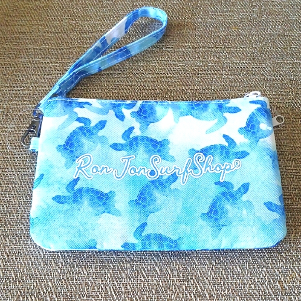 Ron Jon Surfshop Blue Turtle Print Wristlet
